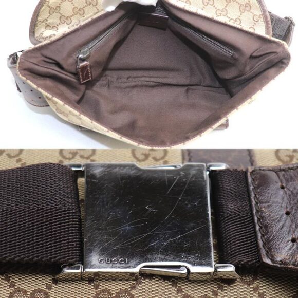 GUCCI GG Canvas Waist Bag/Body Bag, Beige/Brown, 145851, Unisex - Picture 3 of 10